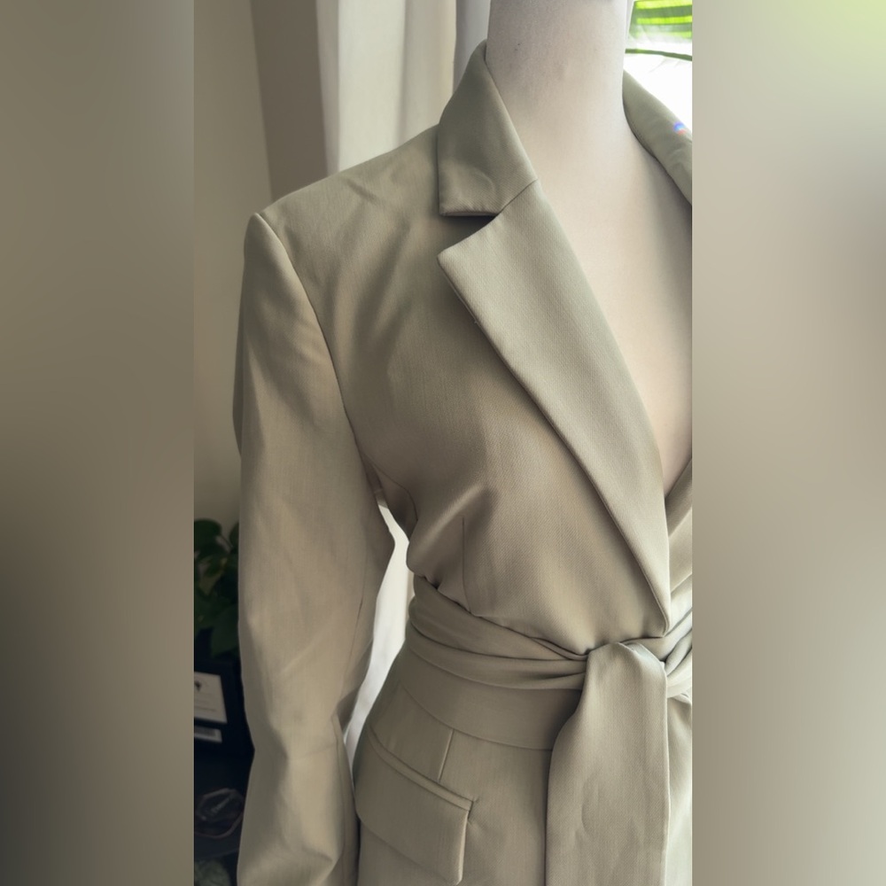 Green Tie Waist Because of Alice Blazer